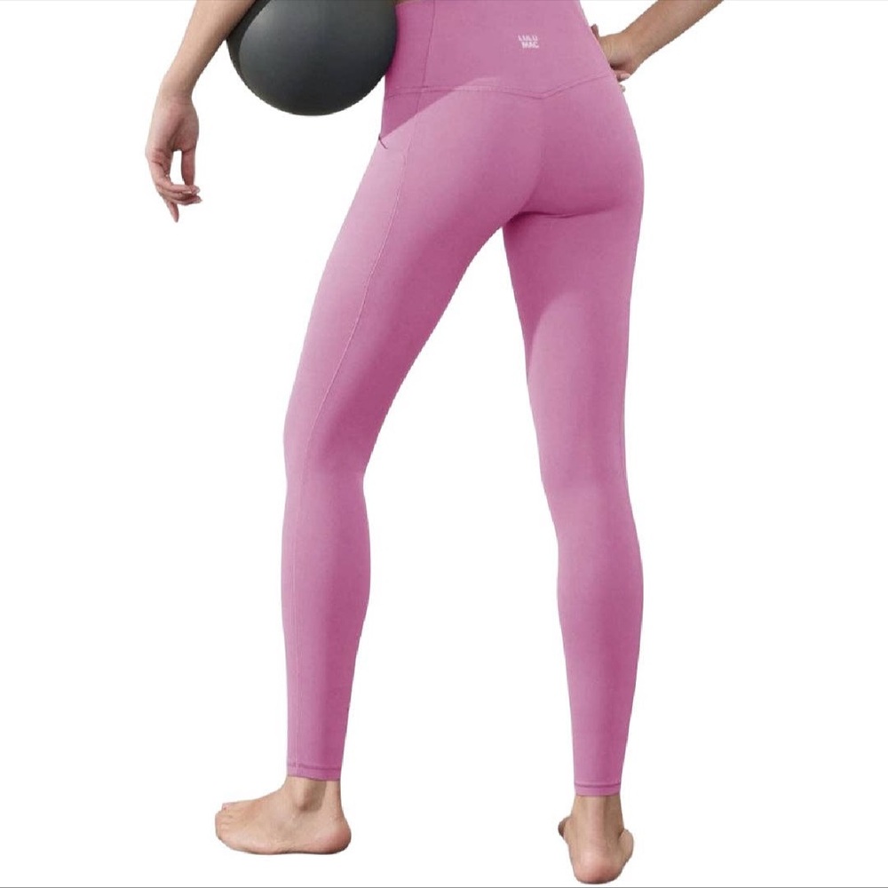 Lulu Mac Pink Solid Leggings